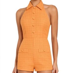 Amanda Uprichard Orange Halter Romper